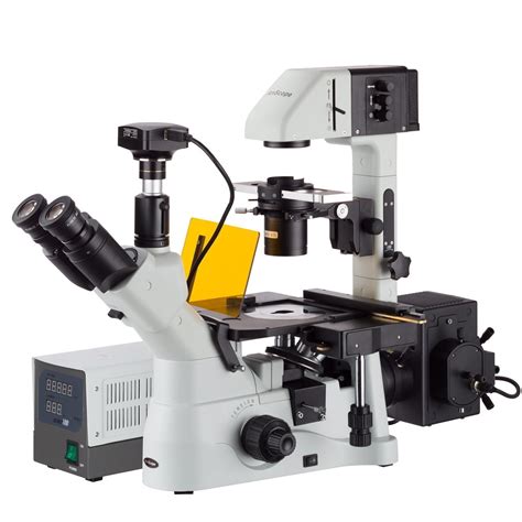 AmScope 40X-1500X Inverted Phase-Contrast + Fluorescence Microscope wi – Microscope Central