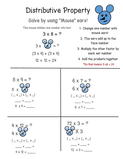 Worksheets For Distributive Property Of Multiplication