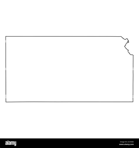 Kansas KS state Maps. Black outline map isolated on a white background ...