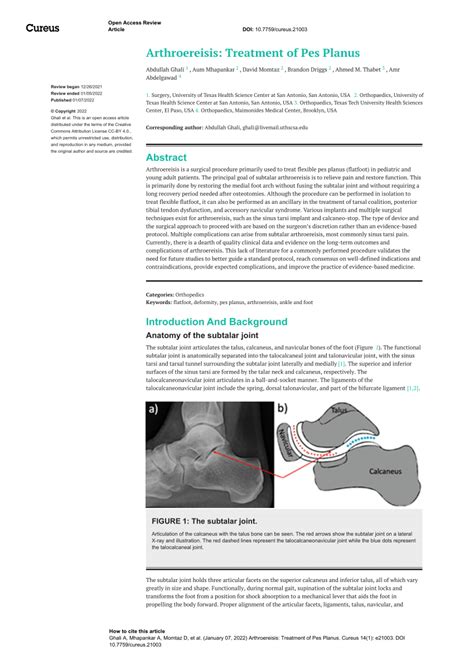 (PDF) Arthroereisis: Treatment of Pes Planus