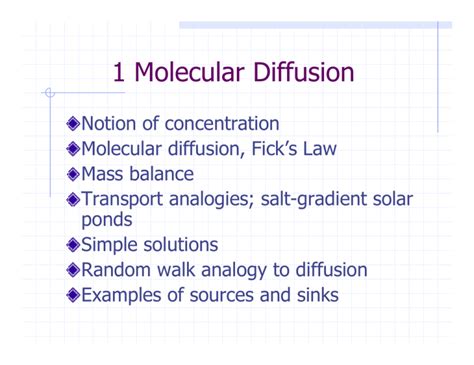 1 Molecular Diffusion