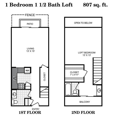 1 Bedroom / 1 1/2 Bath Loft | 1 Bed Apartment | Hunter's Glen Apartments