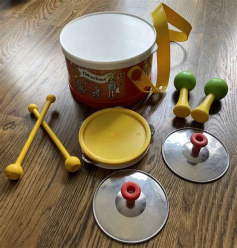 VINTAGE FISHER PRICE Marching Band Drum Set #921 1979 Toy Musical Instruments $22.95 - PicClick