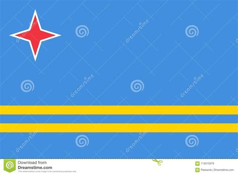 Flag of Aruba Official Colors and Proportions, Vector Image. Stock Illustration - Illustration ...