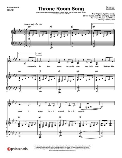 Throne Room Song Sheet Music PDF (People & Songs / May Angeles / Ryan Kennedy) - PraiseCharts