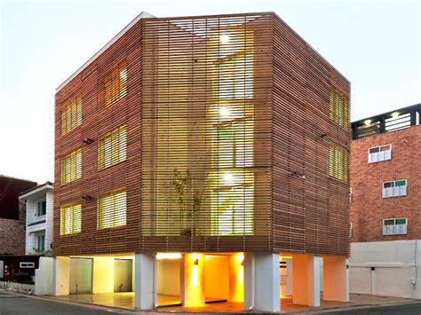 Natural Japanese Cedar-Wrapped Louver Haus Keeps its Cool in South Korea Louver Haus by Smart ...