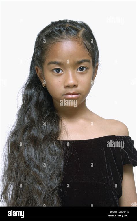 8 year old Asian Afro-American girl Stock Photo: 61030090 - Alamy