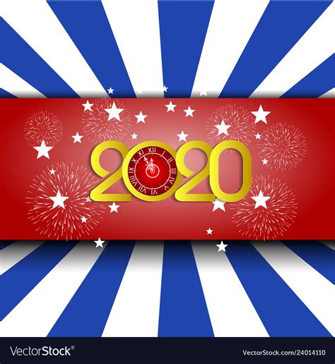 Happy new year 2020 background with fireworks Vector Image