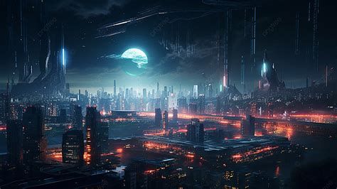 Futuristic Sci Fi Night City Background, Future, Sci Fi City, Night ...