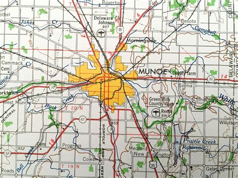 Antique Muncie Indiana 1953 US Geological Survey Topographic - Etsy