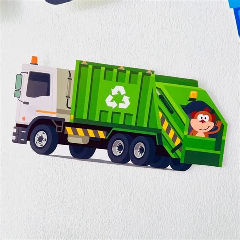 Garbage Truck Party Decorations Cut-Outs/ Trash Bash Party Decor/ Waste ...