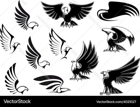 Eagles for logo tattoo or heraldic design Vector Image