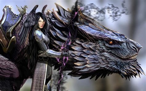 anime Girls, Dragon, Fantasy Art Wallpapers HD / Desktop and Mobile ...