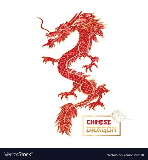 Chinese red dragon Royalty Free Vector Image - VectorStock