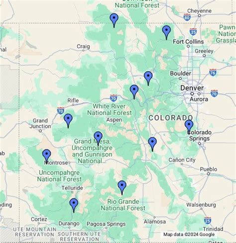 Colorado National Forests Map - Google My Maps