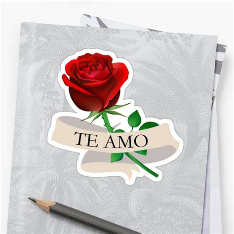 "Te Amo - Tattoo Rose - Latinx Mexican design" Sticker by estudio3e | Redbubble