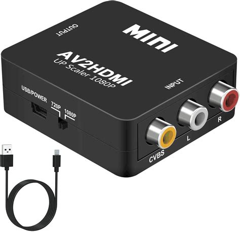 DIGITNOW RCA to HDMI, AV to HDMI Converter, 1080P Mini RCA Composite CVBS AV to HDMI Video Audio ...