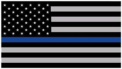 AMERICAN FLAG (3.5" X 6") AUTOMOTIVE BLACK GREY BLUE STRIPE STICKER | eBay