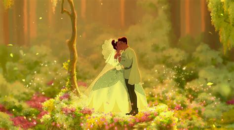 The Princess And The Frog Tiana And Naveen Kiss