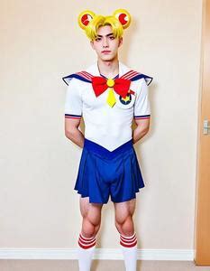 Man Cosplay Sailor Moon. Face Swap. Insert Your Face ID:982876