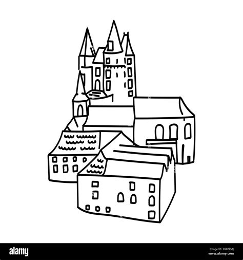 Hand drawn doodle outline icon of european building. Landmarks of europe cities. simple drawings ...