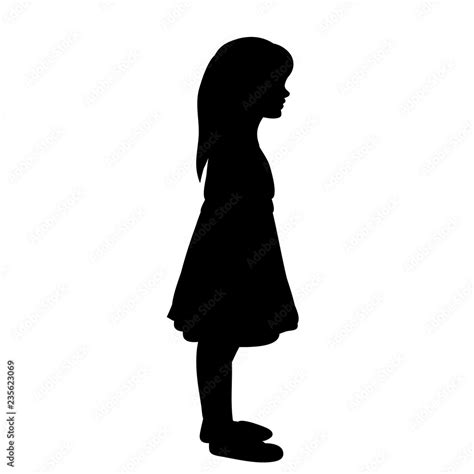 vector isolated girl child silhouette Stock Vector | Adobe Stock