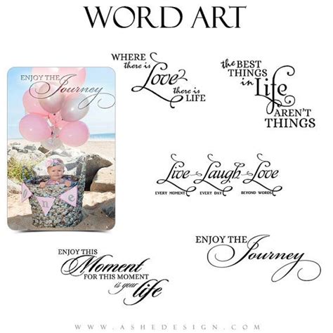 Inspirational Word Art Quotes Photo Overlays for Scrapbooking | Etsy ...