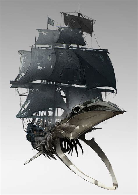 Really cool ship concept, probably for a villain from a fantasy setting ...