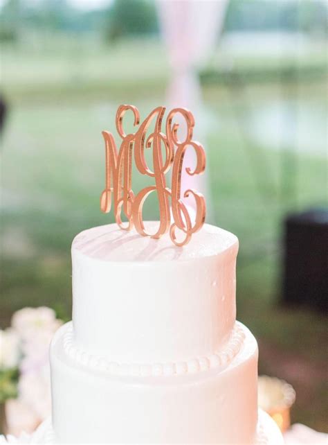 Monogram Wedding Cake Topper, Monogram Cake Topper, Initials Wedding ...