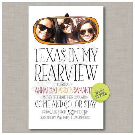 Graduation Party Texas In My Rearview: Digital Printable | Etsy | Going ...