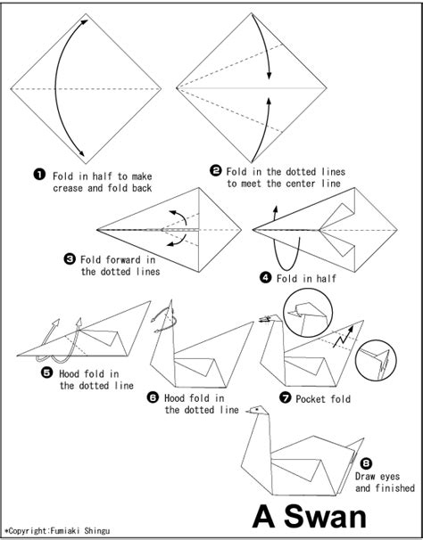 Swan - Easy Origami instructions For Kids