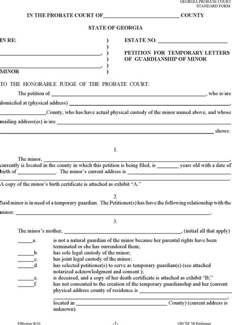 Free Georgia Child Custody Form - PDF | 94KB | 14 Page(s) | Page 2