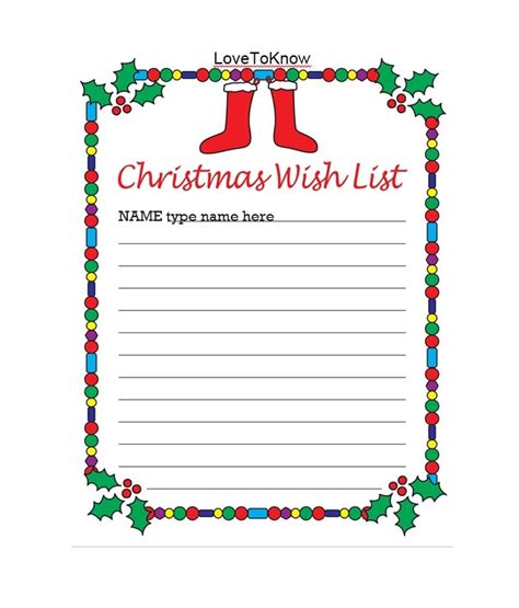 10+ Christmas Wish List Templates | Free Printable Word & PDF