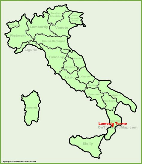 Lamezia Terme location on the Italy map - Ontheworldmap.com