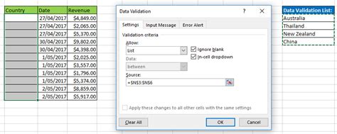 Dynamic Data Validation with Tables in Excel - Access Analytic