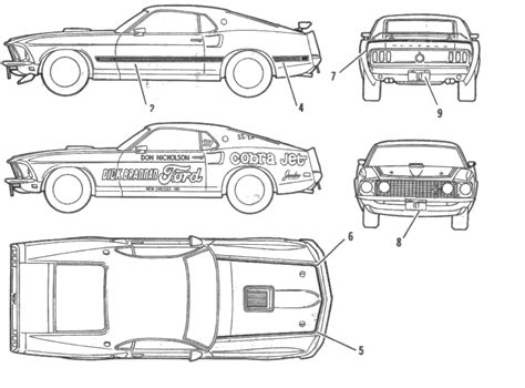 1969 Ford mustang blueprints #9 | Ford mustang, Mustang, Ford mustang boss