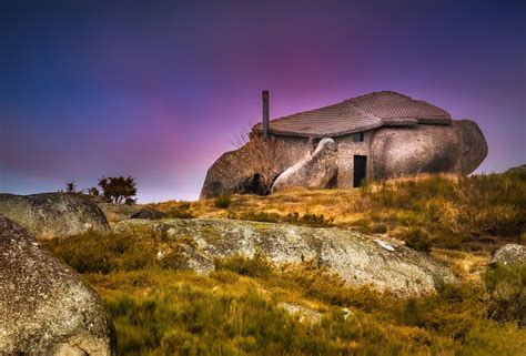 The Flintstone House - Exposure of the "Casa do Penedo", located in the ...