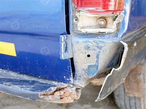 car body after crash. rear bumper after an accident 6602763 Stock Photo ...