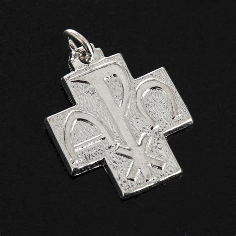 Pendant cross with Alpha Omega symbol in sterling silver 2cm | online ...