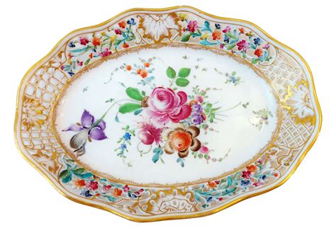 19th-C. Dresden Oval Bowl | Dresden china, Antique plates, China painting