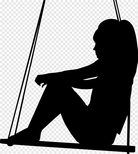 Woman, Swing, Silhouette, Sitting, Girl, Female, Lady, Alone, Play, Fun, png | PNGWing