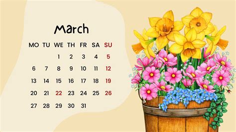 March 2023 Calendar Desktop Wallpaper Printable Calen - vrogue.co