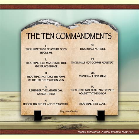 The Ten Commandments KJV 8 X 8 Inch Slate Plaque With - Etsy Canada