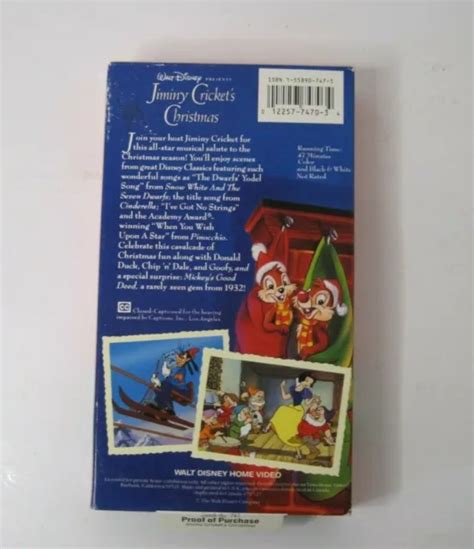 1997 WALT DISNEY Presents Jiminy Cricket's Christmas VHS Vintage Tested Works $12.42 - PicClick CA