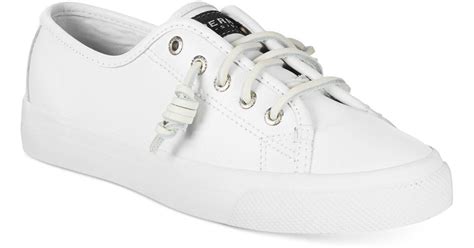 Sperry top-sider Women's Seacoast Leather Sneakers in White | Lyst