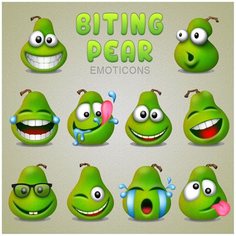 Biting Pear Emoticons by CrazEriC on DeviantArt