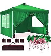 Amazon.com : COBIZI Canopy 10x10 Waterproof Pop up Canopy Tent with 4 Sidewalls Outdoor Event ...
