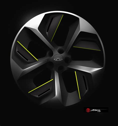 an image of a black and yellow wheel cover