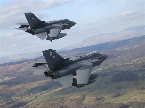 File:Two Tornado GR4 13 Squadron Royal Air Force based at RAF Marham are pictured flying over ...