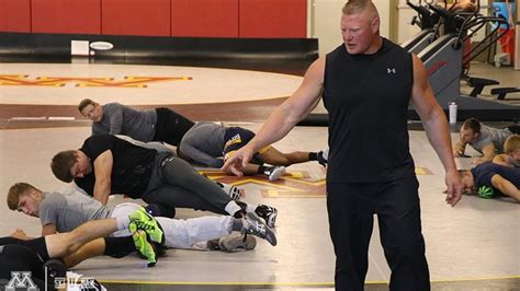 Brock Lesnar Joins Wrestlers at His Alma Mater for Training Session